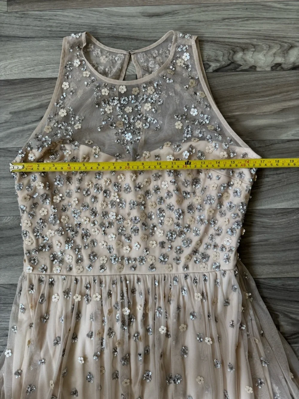 BHLDN Anthropologie Ginny Floral Beaded Maxi Dress Size US 16 - Picture 6 of 9